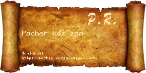 Pacher Rózsa névjegykártya